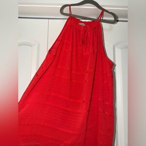 Daniel Cremieux Red Sleeveless Halter-Neck Top